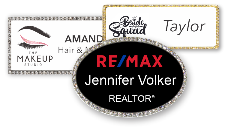 Real estate badge with black background