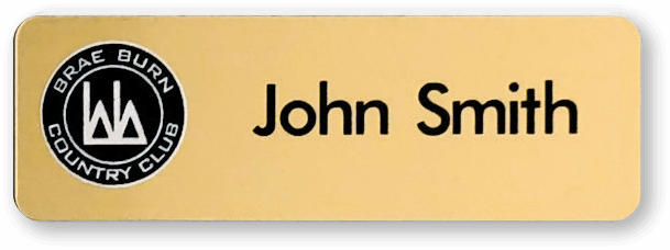2-ply gold plastic thin rectangle custom name tag