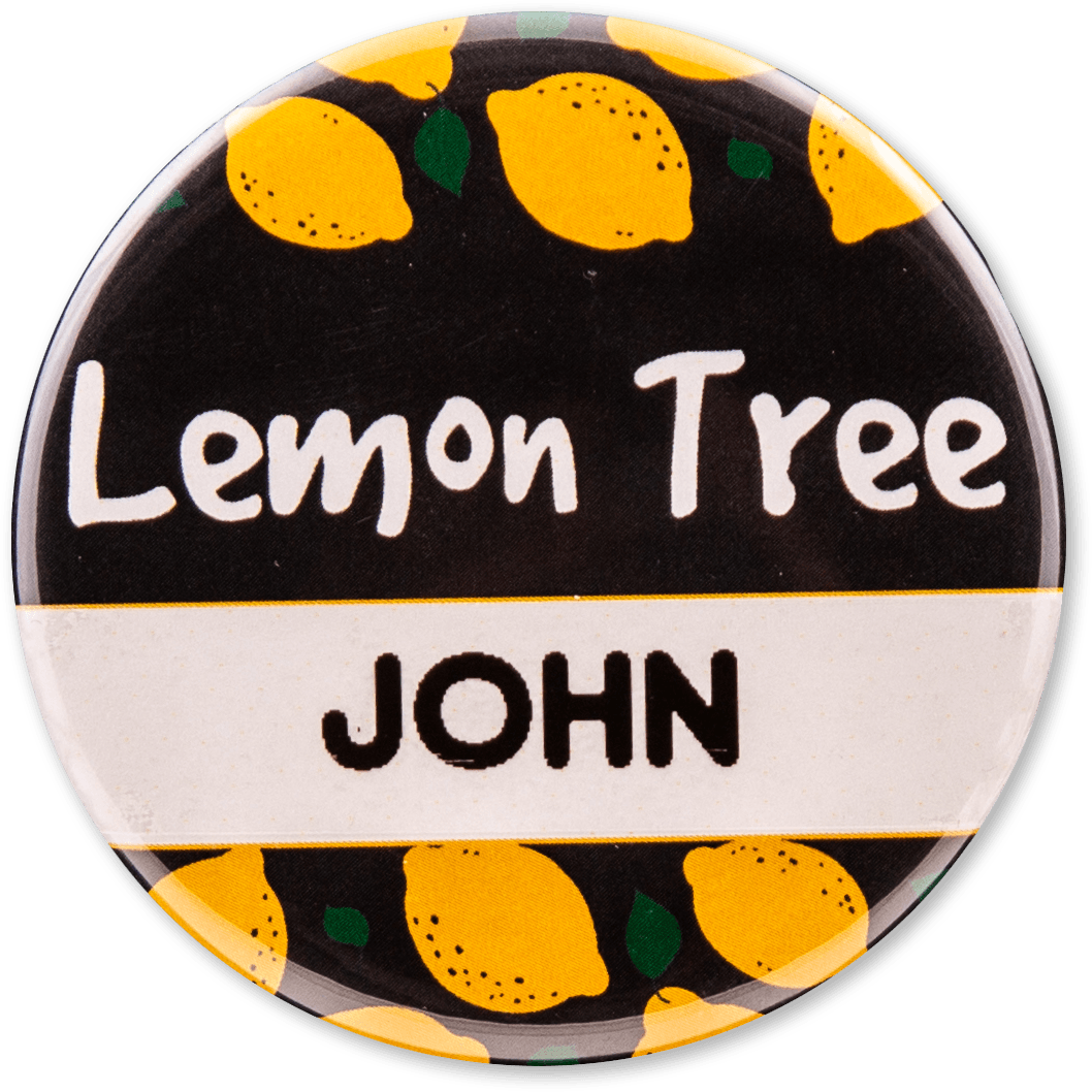 Button custom name tag for Lemon Tree