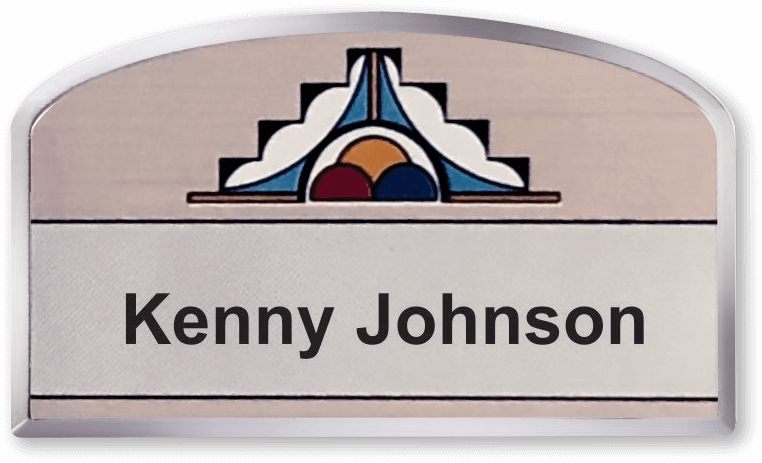 Large Metal Name Badges Customized with Logo Only - NapNameplates