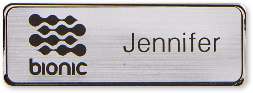 Blank Metal Name Tag: Brushed Silver