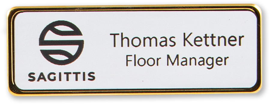 Domed Name Tags with Text Lines