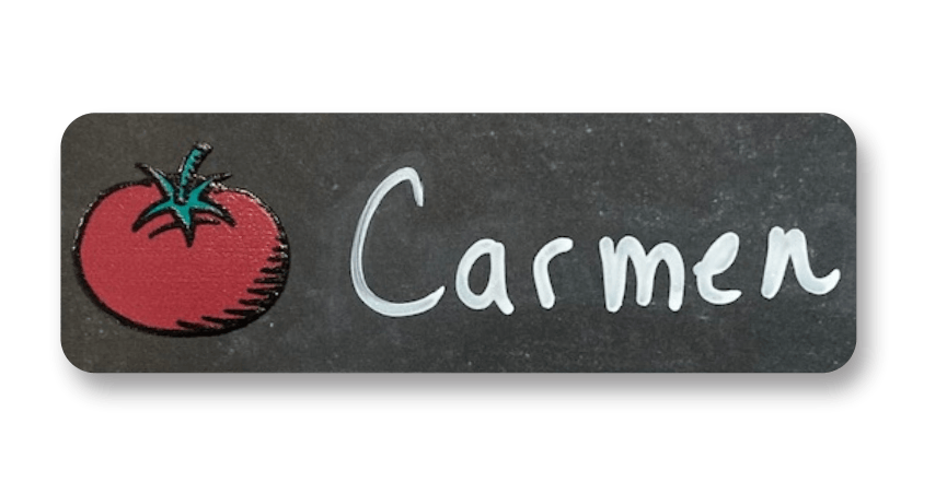 Reusable chalkboard rectangle name badge