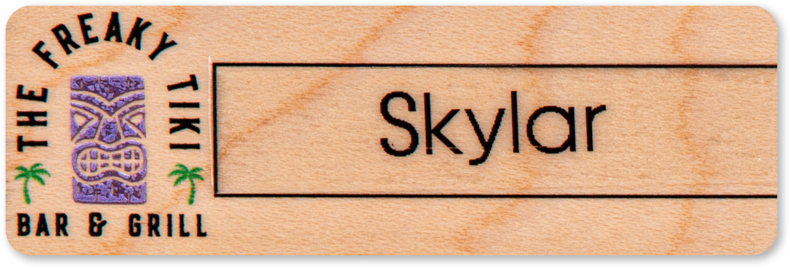 Wooden Name Badges  Custom Designed & Manufactured