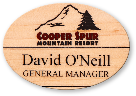 Solid Alder Wood Name Badge / iSM Line