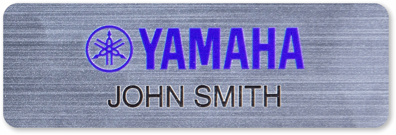 2-ply silver plastic rectangle custom name tag