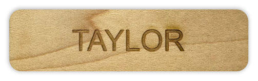 Wooden Rectangle Name Badge
