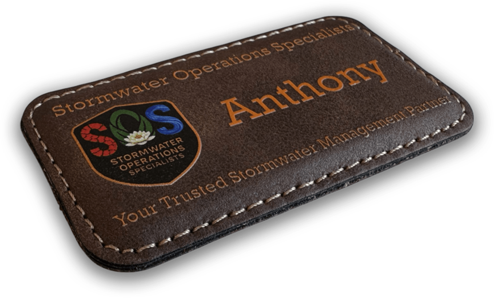 Full Color Printed Leather Name Badge