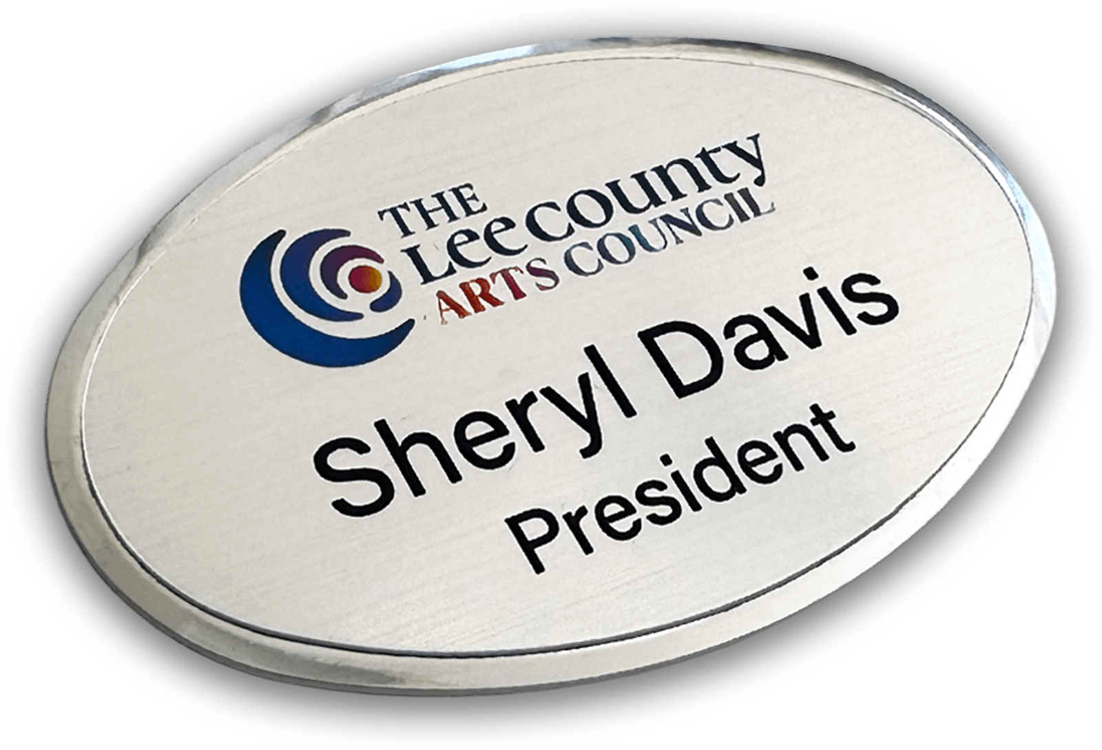 classic metal beveled name badge