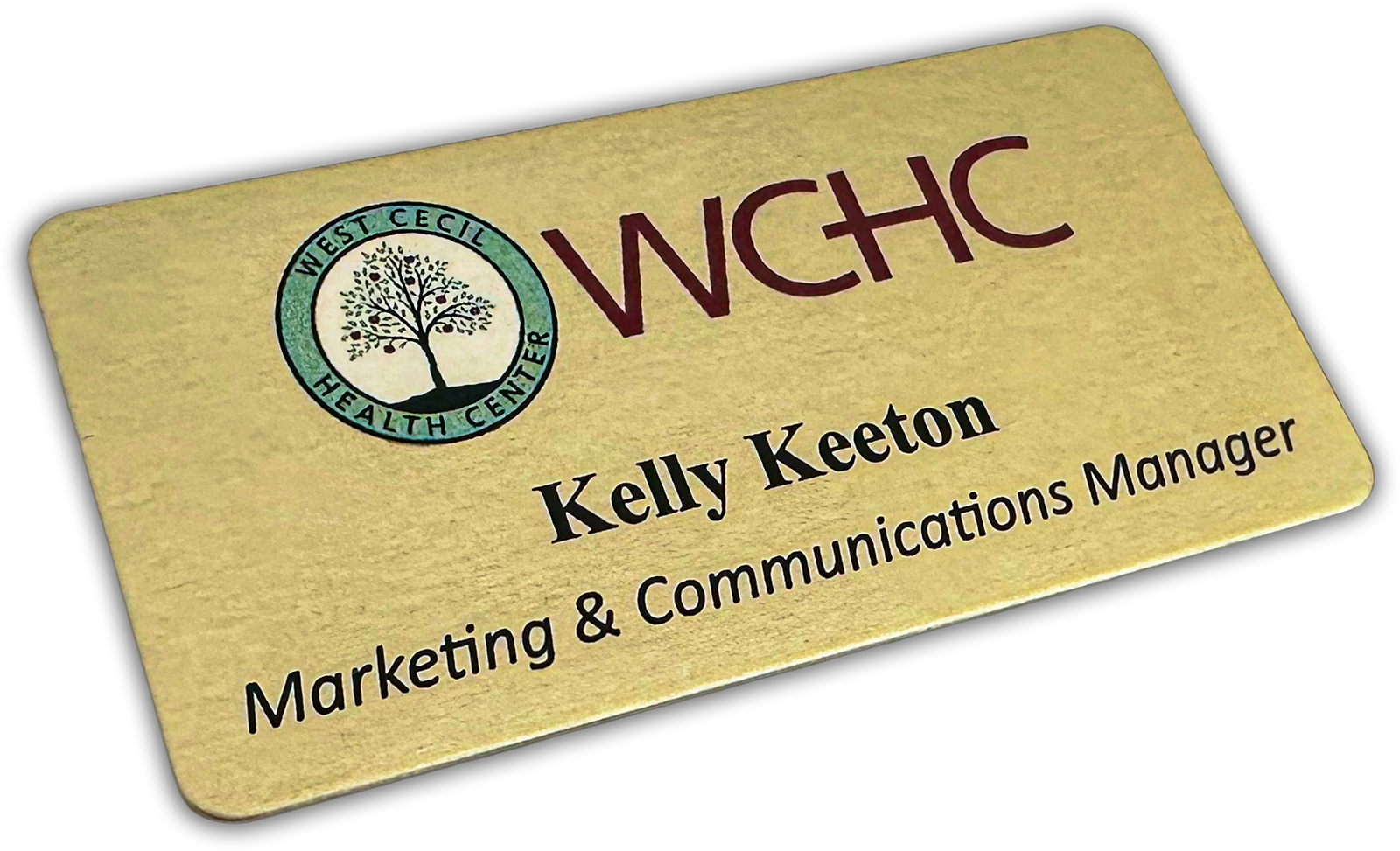 gold metal bar custom name tag