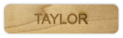 maple wood rectangle custom name tag
