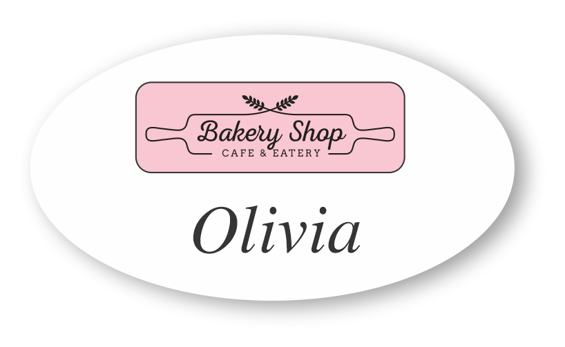 40-Mil Plastic Oval Name Badge