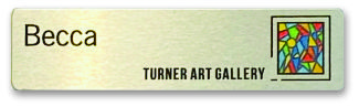 Medium Silver Rectangle Name Badge