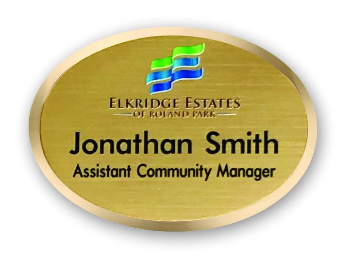 Gold Oval Name Badge
