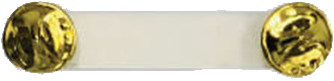 a military fast clutch fastener with gold fasteners on a white badge