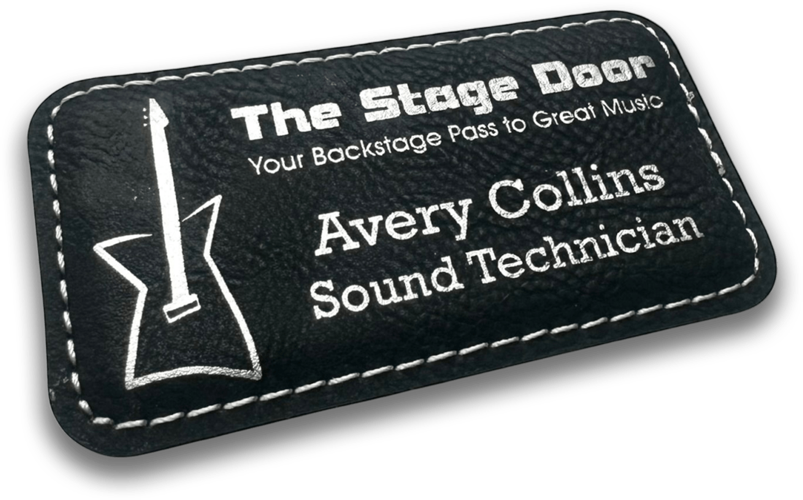 Laser Engraved Metallic Leather Badge