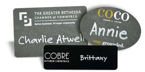 chalkboard name badge examples