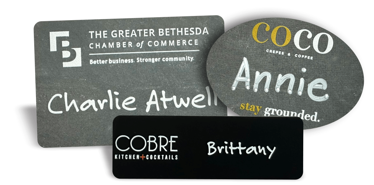 chalkboard name badge examples