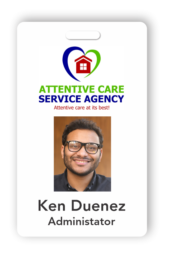 Photo ID healthcare badge with image