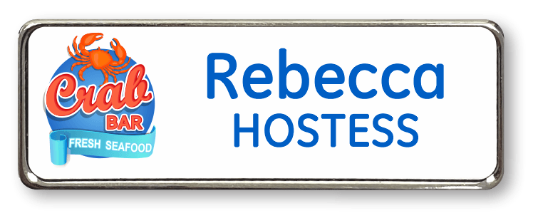 Metal Badge, Frame, Rectangle, 1-1/16 x 3-1/16