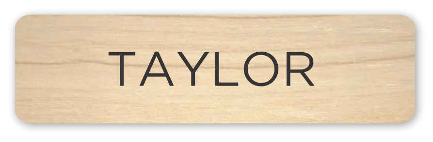 Wood Name Badge, Rectangle, 3/4 x 2-3/4 