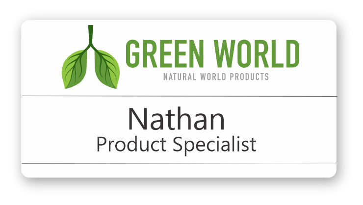 Plastic Name Badge, 60-mil, Rectangle, 1-1/2 x 3
