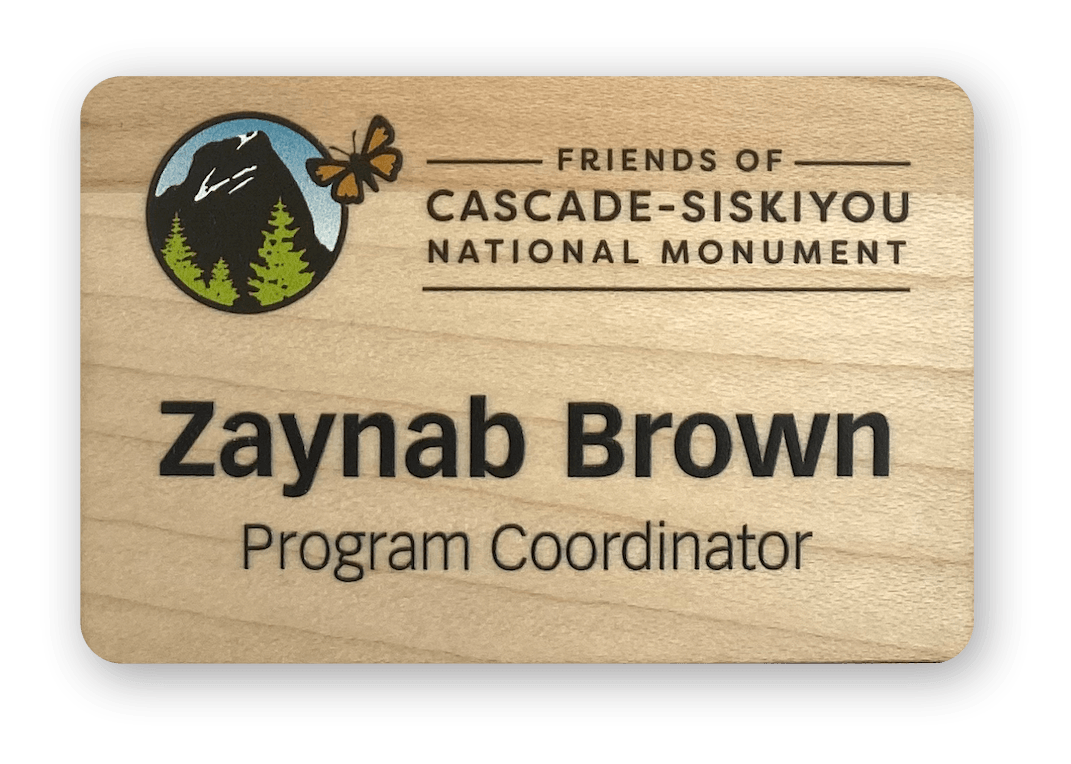 Wood Name Badge, Rectangle, 2 x 3 