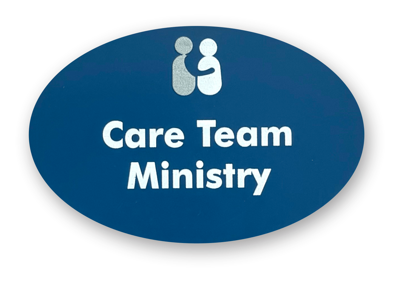 Plastic Name Badge, 2-Ply, Oval, 2 x 3