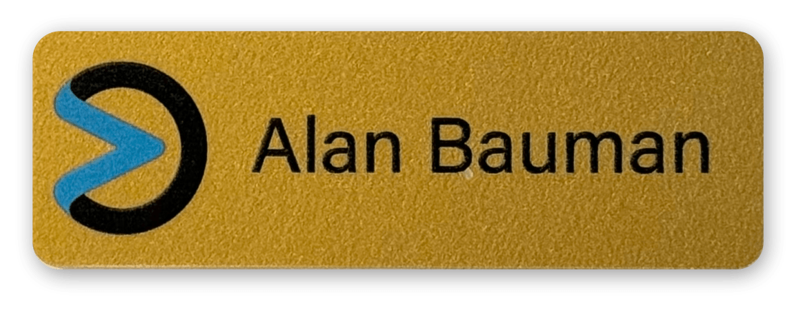 Plastic Name Badge, 60-mil, Rectangle, 1 x 3